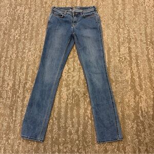 Carhartt Slim Fit Jeans Women's 6 Tall Straight Leg Blue Denim 5 Pocket